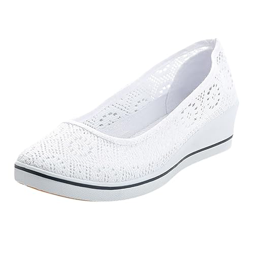 Ballerinas für Damen, Keilabsatz, aus elastischem Netz, Ballerina, Damen, bequem, Wanderschuhe, Laufen, lässig, Sneaker, ohne Schnürung, Sport, Sommer, elegant, Mokassins, Mokassins, Schuhe, Komfort Ballerinas für Damen, Keilabsatz, aus elastischem Netz, Ballerina, Damen, bequem, Wanderschuhe, Laufen, lässig, Sneaker, ohne Schnürung, Sport, Sommer, elegant, Mokassins, Mokassins, Schuhe, Komfort von Générique