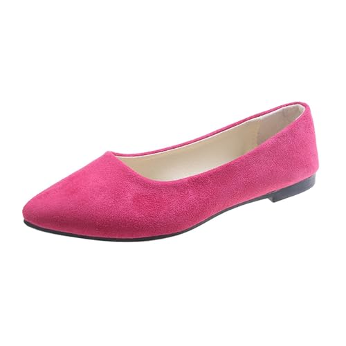 Ballerinas für Damen, bequem, kleiner Absatz, Ballerinas, Damen, flach, aus Wildleder, Sneaker, ohne Schnürsenkel, Sport, lässig, weich, bequem, elegant, Mokassin, 01 Hot Pink, 38 EU Ballerinas für Damen, bequem, kleiner Absatz, Ballerinas, Damen, flach, aus Wildleder, Sneaker, ohne Schnürsenkel, Sport, lässig, weich, bequem, elegant, Mokassin, 01 Hot Pink, 38 EU von Générique