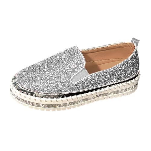 Damen-Mokassin, bequem, mit Pailletten, Mokassins für Damen, bequeme Schuhe, flache Boote, Sportschuhe, elegante Mokassins und Loafer, Slip On Ballerinas, Derbies, Sneaker, 01 Silber., 38 EU Damen-Mokassin, bequem, mit Pailletten, Mokassins für Damen, bequeme Schuhe, flache Boote, Sportschuhe, elegante Mokassins und Loafer, Slip On Ballerinas, Derbies, Sneaker, 01 Silber., 38 EU von Générique