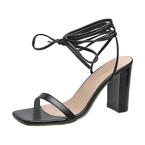 Damen-Sandalen, Sommer, Sandalen, Peep Toe, Knöchelriemen, bequem, Sommer, Komfort, hohe Absätze, Schnürung, offener Zehenbereich, Sommer, mit Knöchelriemen, Le Noir C, 42 EU Damen-Sandalen, Sommer, Sandalen, Peep Toe, Knöchelriemen, bequem, Sommer, Komfort, hohe Absätze, Schnürung, offener Zehenbereich, Sommer, mit Knöchelriemen, Le Noir C, 42 EU von Générique
