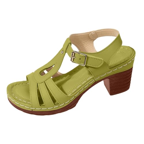 Damen-Sandalen für den Sommer, Absatz, Chunky, mit Absatz, für Kleider und Partyschuhe, bequem, Sandalen, Fische, Mund, Peep Toe, mit Absatz, hohe Absätze, Schnürschuhe, Sommerschuhe, Grün 3, 39 EU Damen-Sandalen für den Sommer, Absatz, Chunky, mit Absatz, für Kleider und Partyschuhe, bequem, Sandalen, Fische, Mund, Peep Toe, mit Absatz, hohe Absätze, Schnürschuhe, Sommerschuhe, Grün 3, 39 EU von Générique