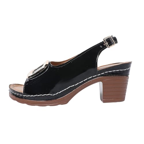 Damen-Sandalen für den Sommer, mit Absatz, bequem, Peep Toe, Sommerschuhe, Fische, offener Zehenbereich, für Kleider und Partyschuhe, Sommer, Chunky, mit Absatz, 2 x Schwarz, 37 EU Damen-Sandalen für den Sommer, mit Absatz, bequem, Peep Toe, Sommerschuhe, Fische, offener Zehenbereich, für Kleider und Partyschuhe, Sommer, Chunky, mit Absatz, 2 x Schwarz, 37 EU von Générique
