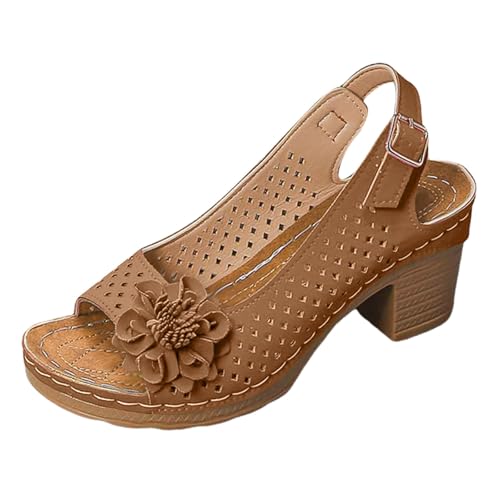 Damen-Sandalen für den Sommer, mit Knöchelriemen, Sommer, Peep Toe, bequem, hohe Absätze, Schnürung, Komfort mit Absatz, 2 x Braun, 41 EU Damen-Sandalen für den Sommer, mit Knöchelriemen, Sommer, Peep Toe, bequem, hohe Absätze, Schnürung, Komfort mit Absatz, 2 x Braun, 41 EU von Générique
