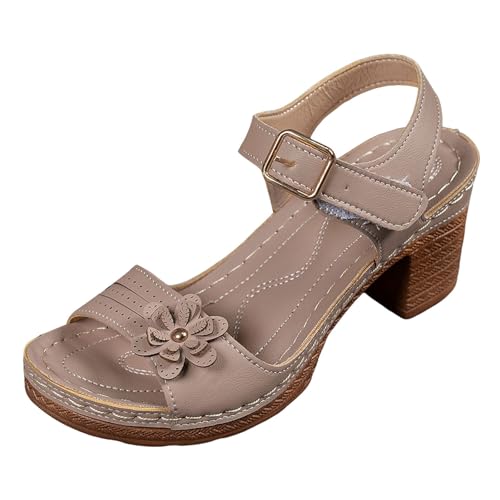 Damen-Sandalen mit Absatz, Sandalen mit Absatz, Sommersandale, bequem, Peep Toe mit Knöchelriemen, Sommer, mit komfortablem Absatz, für Kleider und Partyschuhe, Sommerschuhe, 3 Grau, 40 EU Damen-Sandalen mit Absatz, Sandalen mit Absatz, Sommersandale, bequem, Peep Toe mit Knöchelriemen, Sommer, mit komfortablem Absatz, für Kleider und Partyschuhe, Sommerschuhe, 3 Grau, 40 EU von Générique