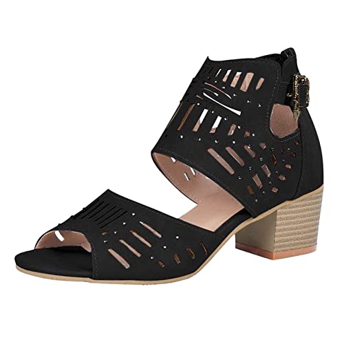 Damen-Sandalen mit Absatz, Sandalen mit Absatz, Sommersandalen, bequem, hohe Absätze, Schnürung, bequem, für Kleider und Partyschuhe, Peep Toe Chunky mit Absatz, Sommerschuhe, Le Noir C, 37 EU Damen-Sandalen mit Absatz, Sandalen mit Absatz, Sommersandalen, bequem, hohe Absätze, Schnürung, bequem, für Kleider und Partyschuhe, Peep Toe Chunky mit Absatz, Sommerschuhe, Le Noir C, 37 EU von Générique