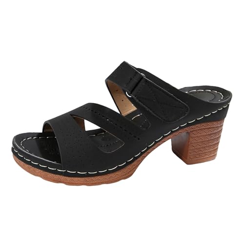 Damen-Sandalen mit Absatz, Sandalen mit Absatz, bequeme Sandale, Sommer, Chunky, mit Knöchelriemen, mit Knöchelriemen, Peep Toe, Fisch, Mund, Sommerschuhe, 1 x Schwarz, 36 EU Damen-Sandalen mit Absatz, Sandalen mit Absatz, bequeme Sandale, Sommer, Chunky, mit Knöchelriemen, mit Knöchelriemen, Peep Toe, Fisch, Mund, Sommerschuhe, 1 x Schwarz, 36 EU von Générique