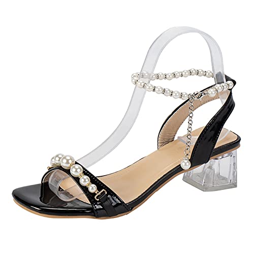 Damen-Sandalen mit Absatz, Sandalen mit Absatz, bequeme Sandale, Sommer, mit Absatz, für Kleider und Partyschuhe, Knöchelriemen, Sommer, hohe Absätze, Schnürschuhe, Sommerschuhe, Le Noir B, 38 EU Damen-Sandalen mit Absatz, Sandalen mit Absatz, bequeme Sandale, Sommer, mit Absatz, für Kleider und Partyschuhe, Knöchelriemen, Sommer, hohe Absätze, Schnürschuhe, Sommerschuhe, Le Noir B, 38 EU von Générique