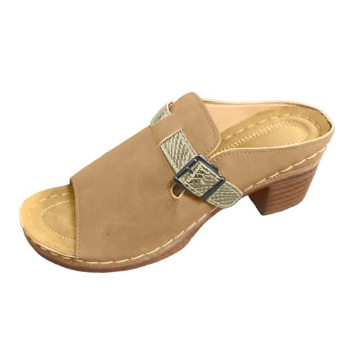 Damen-Sandalen mit Absatz, bequeme Sandalen, Sommer, Peep Toe, mit Knöchelriemen, bequem, Knöchelriemen, hohe Absätze, Schnürschuhe, Sommerschuhe, Braun C, 41 EU Damen-Sandalen mit Absatz, bequeme Sandalen, Sommer, Peep Toe, mit Knöchelriemen, bequem, Knöchelriemen, hohe Absätze, Schnürschuhe, Sommerschuhe, Braun C, 41 EU von Générique