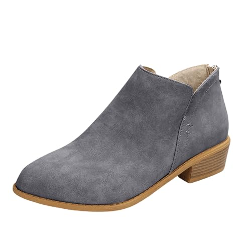 Damen-Stiefeletten mit Absatz für Damen, Freizeit, hohe Schnürung, Retro-Stil, modisch, klassisch, Chelsea-Stiefel, für den Außenbereich, rutschfest, mit halbem Absatz, Stiefel, C Grey, 39 EU Damen-Stiefeletten mit Absatz für Damen, Freizeit, hohe Schnürung, Retro-Stil, modisch, klassisch, Chelsea-Stiefel, für den Außenbereich, rutschfest, mit halbem Absatz, Stiefel, C Grey, 39 EU von Générique