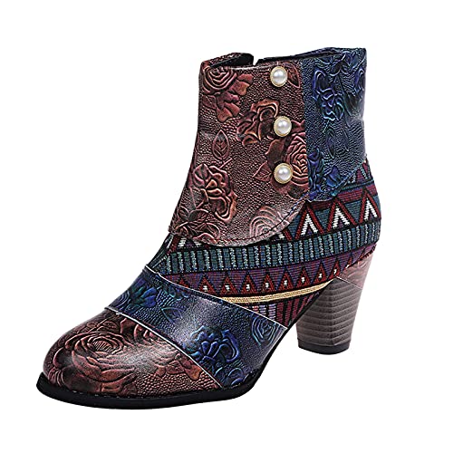 Damenstiefel, Leder, Stiefeletten für Damen, seitlicher Reißverschluss, modisch, klassisch, bequem, knöchelhoch, Chelsea-Stiefel, Retro-Stil, Reißverschluss, bequem, halbhoch, 2 x Braun, 39 EU Damenstiefel, Leder, Stiefeletten für Damen, seitlicher Reißverschluss, modisch, klassisch, bequem, knöchelhoch, Chelsea-Stiefel, Retro-Stil, Reißverschluss, bequem, halbhoch, 2 x Braun, 39 EU von Générique