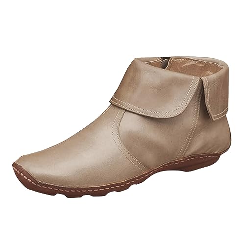 Damenstiefel, Leder, Stiefeletten für den Außenbereich, Knöchel, Cowboy, bestickt, Retro-Stil, mit rutschfester Absatz, runde Spitze, Chelsea-Stiefel, Khaki A, 39 EU Damenstiefel, Leder, Stiefeletten für den Außenbereich, Knöchel, Cowboy, bestickt, Retro-Stil, mit rutschfester Absatz, runde Spitze, Chelsea-Stiefel, Khaki A, 39 EU von Générique