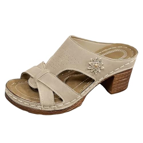 Flache Sandalen für Damen, orthopädisch, für den Sommer 2025, orthopädisch, Damen, Sommer, offener Zehenbereich, bequem, Plattform, Hausschuhe, weiche Sohle, Kunstleder, rutschfest, beige, 40 EU Large Flache Sandalen für Damen, orthopädisch, für den Sommer 2025, orthopädisch, Damen, Sommer, offener Zehenbereich, bequem, Plattform, Hausschuhe, weiche Sohle, Kunstleder, rutschfest, beige, 40 EU Large von Générique