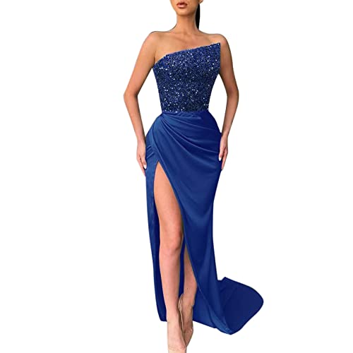 Générique Cocktailkleid für Damen, lang, aus Spitze, 2022, Grün, Pailletten, Fee, lang, ohne Ärmel, Temperament, mittellang, Abendkleid, lang, Netzkleid, Schwarz, blau, Small von Générique