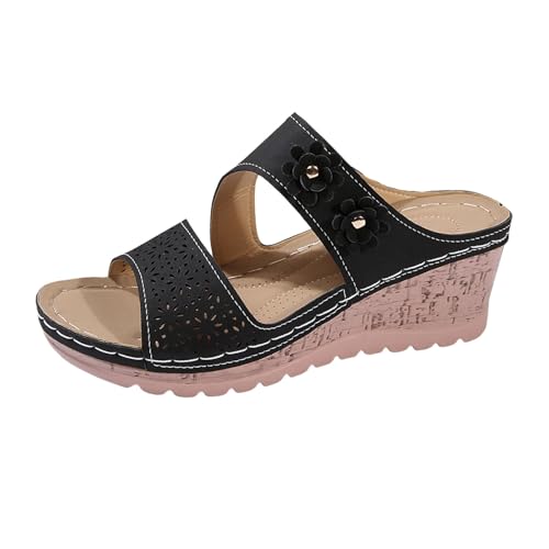 Générique Damen-Sandalen, geschlossen, flache Sandalen, Bohemian, Strandschuhe, Sandalen, Naturleder, offener Zehenbereich, Espadrilles, B le Noir, 38 EU Générique Damen-Sandalen, geschlossen, flache Sandalen, Bohemian, Strandschuhe, Sandalen, Naturleder, offener Zehenbereich, Espadrilles, B le Noir, 38 EU von Générique