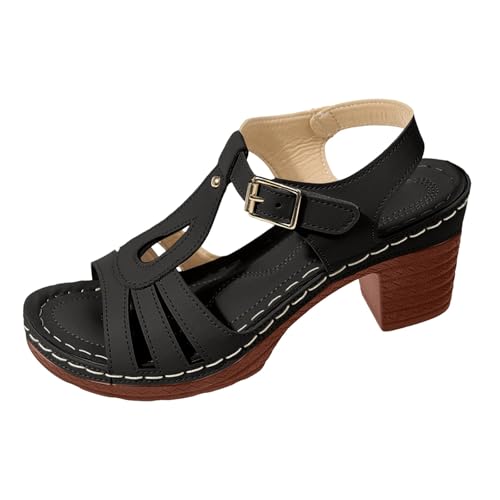 Générique Damen-Sandalen mit Absatz, Sandalen mit Absatz, bequem, Sommer, Knöchelriemen, mit Knöchelriemen, bequem, offener Zehenbereich, Sommerschuhe, B le Noir, 42 EU Générique Damen-Sandalen mit Absatz, Sandalen mit Absatz, bequem, Sommer, Knöchelriemen, mit Knöchelriemen, bequem, offener Zehenbereich, Sommerschuhe, B le Noir, 42 EU von Générique