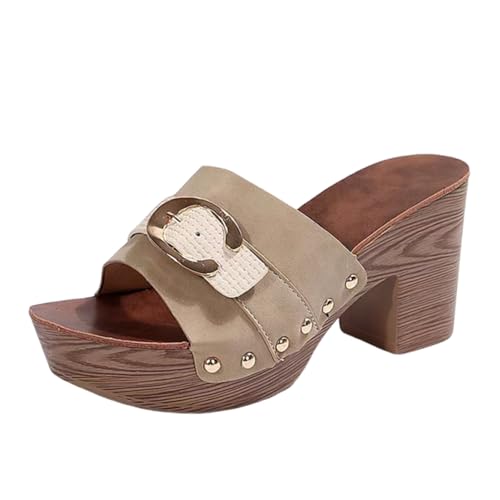Générique Damen-Sandalen mit Absatz, Sandalen mit Absatz, bequem, Sommer, offene Zehe, mit Knöchelriemen, Chunky mit Absatz, für Kleider und Partyschuhe, Sommerschuhe, A Beige, 40 EU Générique Damen-Sandalen mit Absatz, Sandalen mit Absatz, bequem, Sommer, offene Zehe, mit Knöchelriemen, Chunky mit Absatz, für Kleider und Partyschuhe, Sommerschuhe, A Beige, 40 EU von Générique