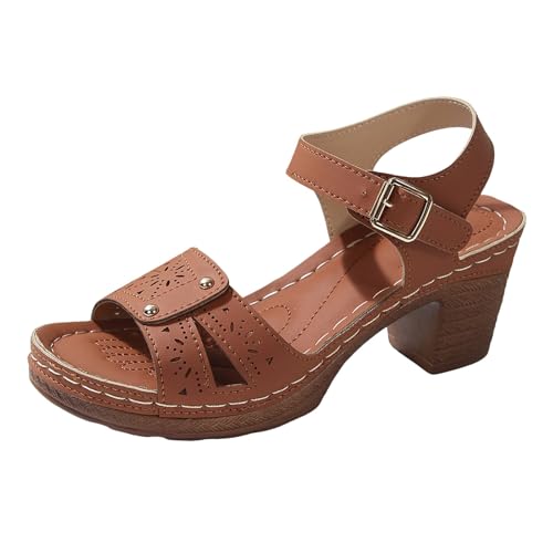 Générique Damen-Sandalen mit Absatz, Sandalen mit Absatz, bequeme Sandale, Sommer, Chunky, mit Absatz, hohe Absätze, Schnürung, Knöchelriemen, bequem, bequem, Sommerschuhe, Braun A., 41 EU Générique Damen-Sandalen mit Absatz, Sandalen mit Absatz, bequeme Sandale, Sommer, Chunky, mit Absatz, hohe Absätze, Schnürung, Knöchelriemen, bequem, bequem, Sommerschuhe, Braun A., 41 EU von Générique