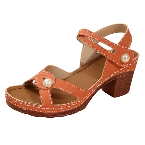 Générique Damen-Sandalen mit Absatz, Sandalen mit Absatz, bequeme Sandale, Sommer, offener Zehenbereich, Chunky, Knöchelriemen, mit Absatz, Sommer, hohe Absätze, Schnürschuhe, Sommerschuhe, A Orange Générique Damen-Sandalen mit Absatz, Sandalen mit Absatz, bequeme Sandale, Sommer, offener Zehenbereich, Chunky, Knöchelriemen, mit Absatz, Sommer, hohe Absätze, Schnürschuhe, Sommerschuhe, A Orange von Générique