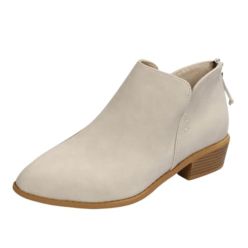 Générique Damen-Stiefeletten mit Absatz, bequem, mit Absatz, einfarbig, bestickt, Chelsea-Stiefel, rutschfest, mit Reißverschluss, ohne Schnürung, Cowboy-Stiefel, 2 beige, 42 EU Générique Damen-Stiefeletten mit Absatz, bequem, mit Absatz, einfarbig, bestickt, Chelsea-Stiefel, rutschfest, mit Reißverschluss, ohne Schnürung, Cowboy-Stiefel, 2 beige, 42 EU von Générique