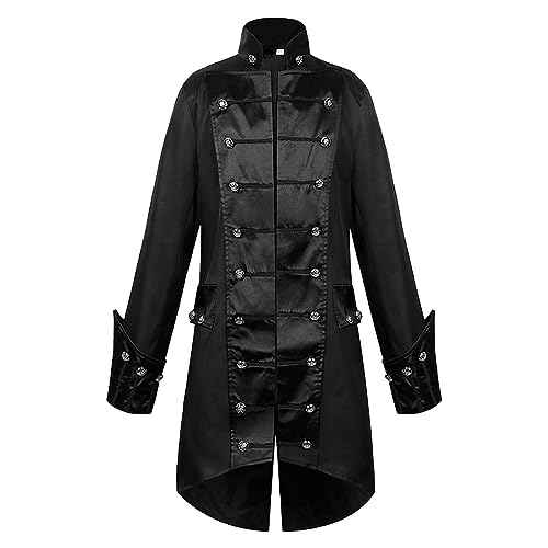 Générique Gothic-Jacke für Herren, Steampunk, Vintage, Piratenkostüm, Wikinger, Renaissance, viktorianisch, Retro, Tailcoat, Cosplay, Mantel, Redingote, Herbst, Winter, für Halloween, Schwarz , XXXXL Générique Gothic-Jacke für Herren, Steampunk, Vintage, Piratenkostüm, Wikinger, Renaissance, viktorianisch, Retro, Tailcoat, Cosplay, Mantel, Redingote, Herbst, Winter, für Halloween, Schwarz , XXXXL von Générique