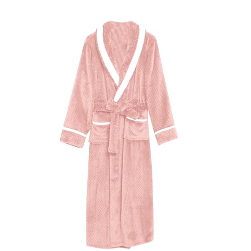 Générique Herren-Bademantel, Fleece, warm, Bademantel, Sauna, Reisemantel, weich und flauschig, Sauna, Bademantel, für Spa Sauna, Nachtwäsche, Bademantel, Herren, Rosa, XXXL von Générique