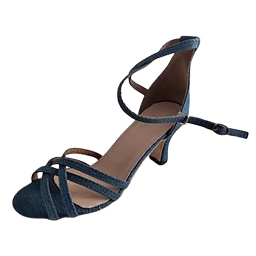 Générique Sandalen für Damen, Absatz, Sandalen, Sommer, bequem, mit offenem Zehenbereich, Chunky, bequem, hohe Absätze, Schnürschuhe, Sommerschuhe, 1 x Blau., 39 EU Générique Sandalen für Damen, Absatz, Sandalen, Sommer, bequem, mit offenem Zehenbereich, Chunky, bequem, hohe Absätze, Schnürschuhe, Sommerschuhe, 1 x Blau., 39 EU von Générique