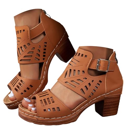 Générique Sandalen mit Absatz für Damen, Sandalen, Sommer, bequem, Sommer, mit Knöchelriemen, Knöchelriemen, hohe Absätze, Schnürschuhe, Sommerschuhe, Braun 1, 39 EU Générique Sandalen mit Absatz für Damen, Sandalen, Sommer, bequem, Sommer, mit Knöchelriemen, Knöchelriemen, hohe Absätze, Schnürschuhe, Sommerschuhe, Braun 1, 39 EU von Générique