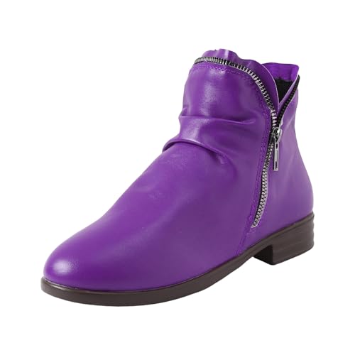 Générique Schwarze Damen-Stiefel mit Absatz ohne Schnürung, Freizeit, mit Reißverschluss, bequem, Cowboy, halbhoch, Chelsea-Stiefel, Violett C, 40 EU Générique Schwarze Damen-Stiefel mit Absatz ohne Schnürung, Freizeit, mit Reißverschluss, bequem, Cowboy, halbhoch, Chelsea-Stiefel, Violett C, 40 EU von Générique