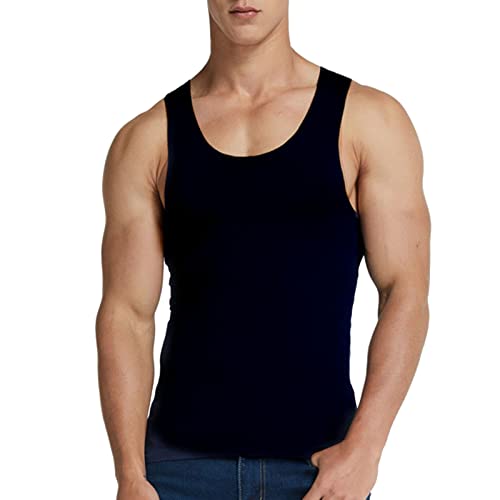 Herren Muskelshirt Tech T-Shirt ohne Ärmel bedruckt ärmellos Trikot Bodybuilding Trocknen Gymnastik schnell trocknend T-Shirt Herren Trikots, Schwarz, 5XL von Générique