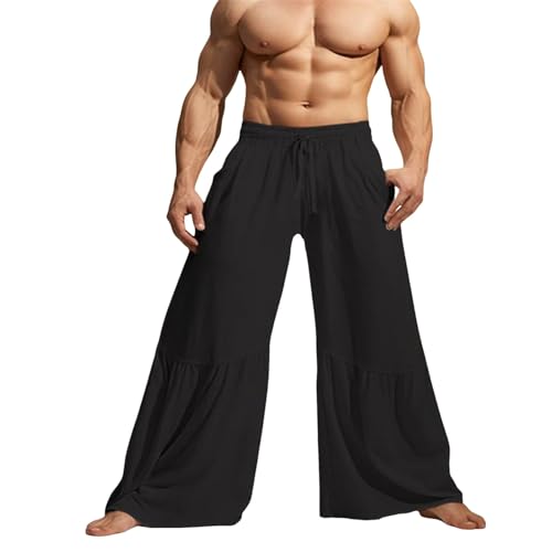 Leinenhose für Herren, Jogging, Jogginghose, Baggy, Herren, lässig, Haremshose, weite Hose, Segeltuch, Leggings, große Größe, Haremshose, Cargo, Arbeit, Sport, Wandern, Streetwear, japanisch, Schwarz Leinenhose für Herren, Jogging, Jogginghose, Baggy, Herren, lässig, Haremshose, weite Hose, Segeltuch, Leggings, große Größe, Haremshose, Cargo, Arbeit, Sport, Wandern, Streetwear, japanisch, Schwarz von Générique