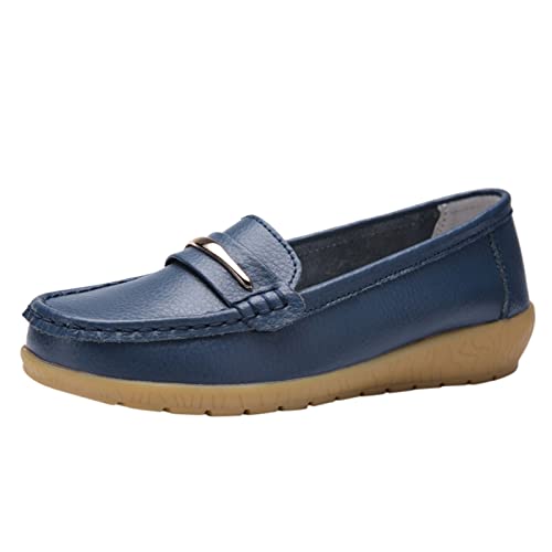 Mokassins für Damen, bequem, aus Leder, bequem, flach, Bootsschuhe, weiche Sportschuhe für Damen, Mokassins und Loafer, elegante Ballerinas, Derbies, Slip On, 01 Dunkelblau, 40 EU Mokassins für Damen, bequem, aus Leder, bequem, flach, Bootsschuhe, weiche Sportschuhe für Damen, Mokassins und Loafer, elegante Ballerinas, Derbies, Slip On, 01 Dunkelblau, 40 EU von Générique