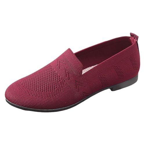 Orthopädische Damenschuhe, Sommer, leicht, bequem, aus Mesh, atmungsaktiv, Sneaker, ohne Schnürsenkel, bequem, flache Ballerinas, Mokassin zum Laufen, Walken, Sneaker und Sportschuhe, 01 Brick Red, 38 Orthopädische Damenschuhe, Sommer, leicht, bequem, aus Mesh, atmungsaktiv, Sneaker, ohne Schnürsenkel, bequem, flache Ballerinas, Mokassin zum Laufen, Walken, Sneaker und Sportschuhe, 01 Brick Red, 38 von Générique