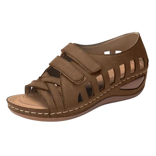 Orthopädische Sandalen für Damen, Sommer, bequem, elegant, leicht und verstellbar, Sportschuhe, Sportschuhe, Sommersandale 2025, für orthopädische geschlossene Orthopädische, braun, 37 EU Large Orthopädische Sandalen für Damen, Sommer, bequem, elegant, leicht und verstellbar, Sportschuhe, Sportschuhe, Sommersandale 2025, für orthopädische geschlossene Orthopädische, braun, 37 EU Large von Générique