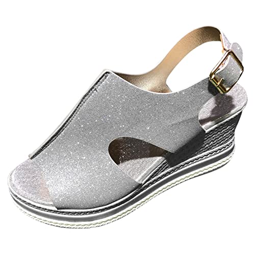 Sandalen für Damen, Espadrilles für Damen, Sommer, Damen, Sandalen, Mode, Bohemian, Orthopädische Schuhe, bequeme Schuhe, Flip-Flop, A Silber, 40 EU Sandalen für Damen, Espadrilles für Damen, Sommer, Damen, Sandalen, Mode, Bohemian, Orthopädische Schuhe, bequeme Schuhe, Flip-Flop, A Silber, 40 EU von Générique
