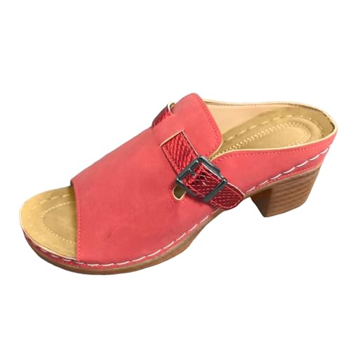 Sandalen für Damen, Sommer, bequem, Peep Toe, Sommerschuhe, hohe Absätze, Schnürung, offener Zehenbereich, bequem, Knöchelriemen, Fische, Mund, Sandale, A Rot., 39 EU Sandalen für Damen, Sommer, bequem, Peep Toe, Sommerschuhe, hohe Absätze, Schnürung, offener Zehenbereich, bequem, Knöchelriemen, Fische, Mund, Sandale, A Rot., 39 EU von Générique