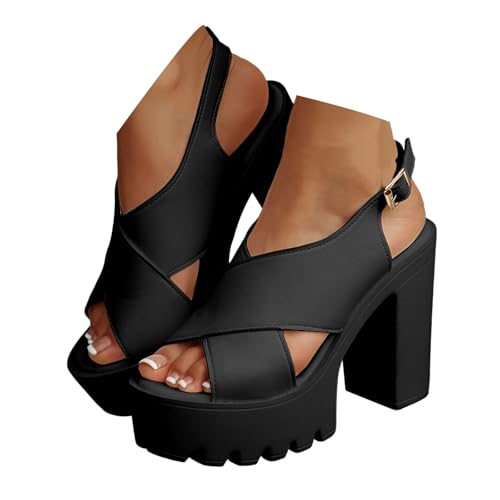 Sandalen mit Absatz für Damen, Sandalen, Damen, bequem, Sommersandale, mit Fischabsatz, für Kleider und Partyschuhe, Chunky, mit Absatz, hohe Absätze, Schnürung, offener Zehenbereich, Sommerschuhe, Le Sandalen mit Absatz für Damen, Sandalen, Damen, bequem, Sommersandale, mit Fischabsatz, für Kleider und Partyschuhe, Chunky, mit Absatz, hohe Absätze, Schnürung, offener Zehenbereich, Sommerschuhe, Le von Générique