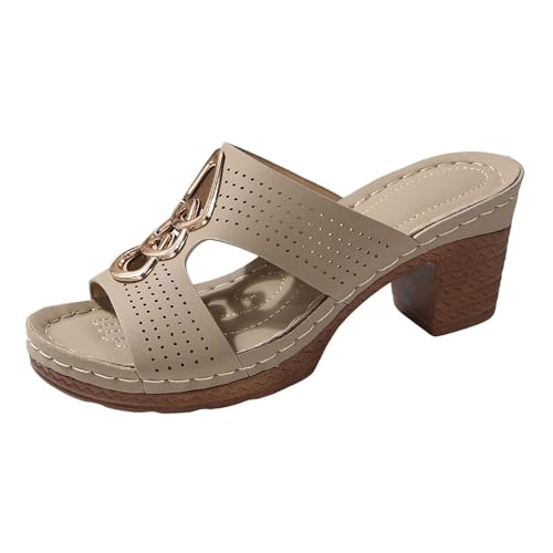 Sandalen mit Absatz für Damen, Sandalen, Sommer, bequem, Peep Toe, für Kleider und Partyschuhe, Sommer, mit Knöchelriemen, hohe Absätze, Schnürschuhe, Sommerschuhe, Beige 3, 39 EU Sandalen mit Absatz für Damen, Sandalen, Sommer, bequem, Peep Toe, für Kleider und Partyschuhe, Sommer, mit Knöchelriemen, hohe Absätze, Schnürschuhe, Sommerschuhe, Beige 3, 39 EU von Générique
