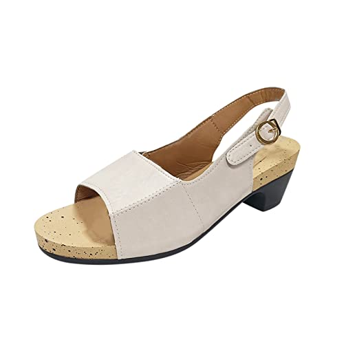 Sandalen mit Absatz für Damen, Sandalen, Sommer, bequeme Sandalen, Fischmund, für Kleider und Partyschuhe, Sommer, mit Knöchelriemen, hohe Absätze, Schnürschuhe, Sommerschuhe, Beige C, 40 EU Sandalen mit Absatz für Damen, Sandalen, Sommer, bequeme Sandalen, Fischmund, für Kleider und Partyschuhe, Sommer, mit Knöchelriemen, hohe Absätze, Schnürschuhe, Sommerschuhe, Beige C, 40 EU von Générique