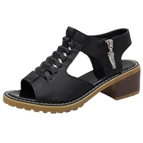 Sandalen mit Absatz für Damen, Sandalen, bequem, Sandalen, Sommer, Fische, Sommer, Peep Toe, Knöchelriemen, für Kleider und Partyschuhe, hohe Absätze, Schnürschuhe, Sommerschuhe, C le Noir, 41 EU Sandalen mit Absatz für Damen, Sandalen, bequem, Sandalen, Sommer, Fische, Sommer, Peep Toe, Knöchelriemen, für Kleider und Partyschuhe, hohe Absätze, Schnürschuhe, Sommerschuhe, C le Noir, 41 EU von Générique