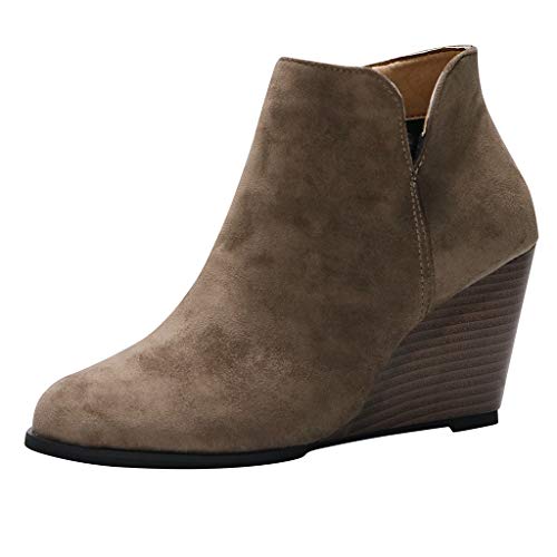 Schwarze Damen-Stiefel, Leder, für den Außenbereich, einfarbig, mit Reißverschluss, seitlich, Chelsea, Cowboystiefel, Freizeit, hohe Schnürung, bequeme Stiefel, A Khaki, 35 EU Schwarze Damen-Stiefel, Leder, für den Außenbereich, einfarbig, mit Reißverschluss, seitlich, Chelsea, Cowboystiefel, Freizeit, hohe Schnürung, bequeme Stiefel, A Khaki, 35 EU von Générique