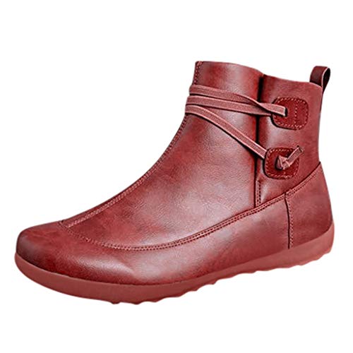 Schwarze Damen-Stiefeletten, Absatz für den Außenbereich, bestickt, bequem, modisch, klassisch, Chelsea, Stiefel, ohne Schnürsenkel, bequem, seitlicher Reißverschluss, Schnürstiefel, Rot A, 38 EU Schwarze Damen-Stiefeletten, Absatz für den Außenbereich, bestickt, bequem, modisch, klassisch, Chelsea, Stiefel, ohne Schnürsenkel, bequem, seitlicher Reißverschluss, Schnürstiefel, Rot A, 38 EU von Générique