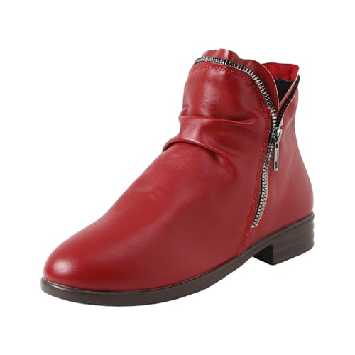 Stiefeletten für Damen, Schwarz, für den Außenbereich, seitlicher Reißverschluss, bestickt, halbhoch, lässig, Cowboy, ohne Schnürung, Chelsea-Stiefel, C Rot., 38 EU Stiefeletten für Damen, Schwarz, für den Außenbereich, seitlicher Reißverschluss, bestickt, halbhoch, lässig, Cowboy, ohne Schnürung, Chelsea-Stiefel, C Rot., 38 EU von Générique