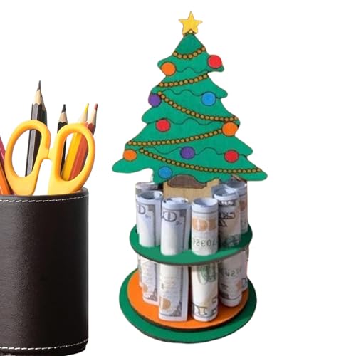 Weihnachtsgeldbörse, Weihnachtsgeldbörse aus Holz | Doppelschichtiger Weihnachtsgeldbaum | Weihnachtsgeldbörse für Bargeld, mehrere Löcher, bunte Geldbörse zum Platzieren von Geld, Ornament Weihnachtsgeldbörse, Weihnachtsgeldbörse aus Holz | Doppelschichtiger Weihnachtsgeldbaum | Weihnachtsgeldbörse für Bargeld, mehrere Löcher, bunte Geldbörse zum Platzieren von Geld, Ornament von Générique