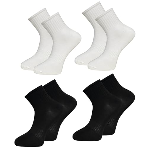 10 Paar Socken Sportsocken Tennissocken Sneaker Baumwolle Atmungsaktiv mit Komfortbund Herren & Damen (DE/NL/SE/PL, Numerisch, 39, 42, Regular, Regular, Schwarz) von Generisch