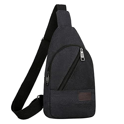 2022 Neue Herren Brusttasche Mode Canvas Schultertasche Outdoor Sport Crossbody Tasche Geldbörsen für Frauen Schultertasche, Schwarz , Einheitsgröße 2022 Neue Herren Brusttasche Mode Canvas Schultertasche Outdoor Sport Crossbody Tasche Geldbörsen für Frauen Schultertasche, Schwarz , Einheitsgröße von Generisch