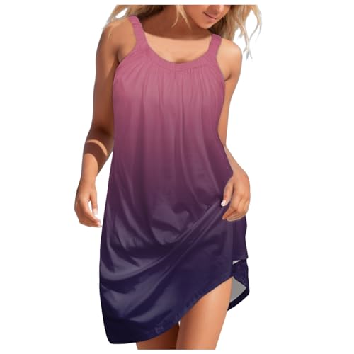2024 Neu – Frauen Übergröße Vintage Bohemian Daily Summer Casual Ärmellos Pullover Kleid Gradient Print Hollow Out O-Ausschnitt Sommerkleid Cover Up Strand Minikleid Leichte Tunika Kleid Damen, 2024 Neu – Frauen Übergröße Vintage Bohemian Daily Summer Casual Ärmellos Pullover Kleid Gradient Print Hollow Out O-Ausschnitt Sommerkleid Cover Up Strand Minikleid Leichte Tunika Kleid Damen, von Generisch