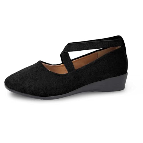 2025 Damenmode, einfarbig, Wildleder, elastisch, Freizeitschuhe, Slip-On-Temperament, bequeme Schuhe, Zehensandalen, Schwarz , 39.5 EU 2025 Damenmode, einfarbig, Wildleder, elastisch, Freizeitschuhe, Slip-On-Temperament, bequeme Schuhe, Zehensandalen, Schwarz , 39.5 EU von Generisch
