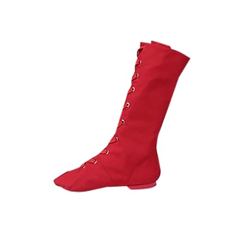 2025 Neue Damen High Top Canvas Jazz Stiefel Weiche Tanzschuhe Performing Modern Ballett, rot, 38.5 EU 2025 Neue Damen High Top Canvas Jazz Stiefel Weiche Tanzschuhe Performing Modern Ballett, rot, 38.5 EU von Generisch
