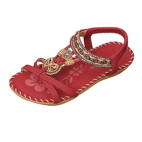 2025 Sandalen Damen Sommer Elegant Zehentrenner Bequeme Sommerschuhe Flache Orthopädische Sandaletten Mit Fußbett Atmungsaktiv Slingback Sandalen Für Strand Urlaub Freizeit Mokassins Schuhe (RD1 42) 2025 Sandalen Damen Sommer Elegant Zehentrenner Bequeme Sommerschuhe Flache Orthopädische Sandaletten Mit Fußbett Atmungsaktiv Slingback Sandalen Für Strand Urlaub Freizeit Mokassins Schuhe (RD1 42) von Generisch