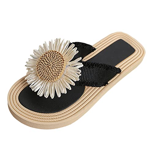 2025 Trendige flache Damenpantoffeln, modisch, Clip-Toe, Strand, Fischgräten-Hausschuhe, flache Blumensandalen, Schwarz , 38 EU 2025 Trendige flache Damenpantoffeln, modisch, Clip-Toe, Strand, Fischgräten-Hausschuhe, flache Blumensandalen, Schwarz , 38 EU von Generisch